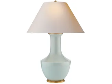 LAMBAY - Table Lamp in Ice Blue with Natural Paper Shade by Visual Comfort Europe - view 2
